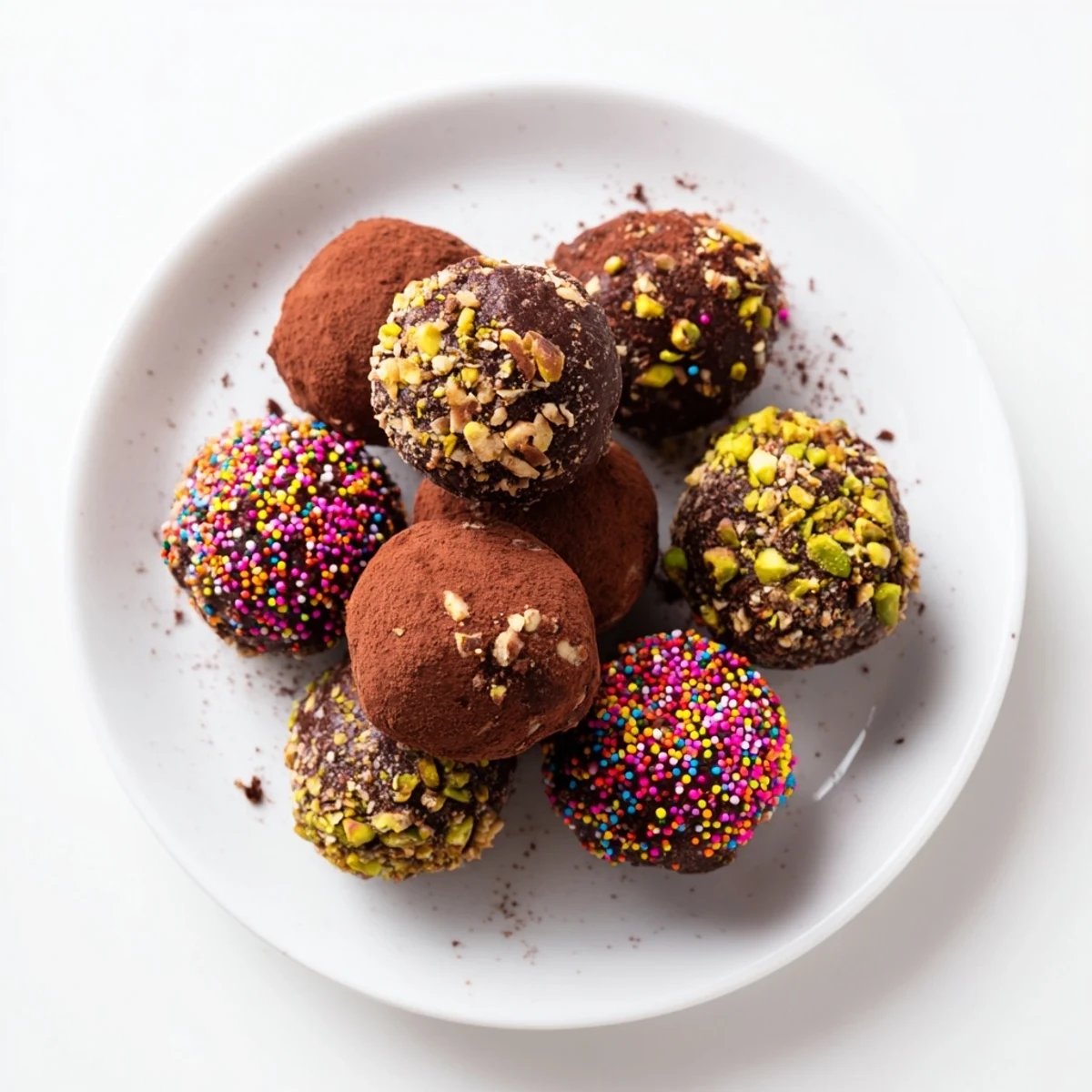 Image of velvety chocolate truffles dusted with cocoa, ready to enjoy as a dessert.