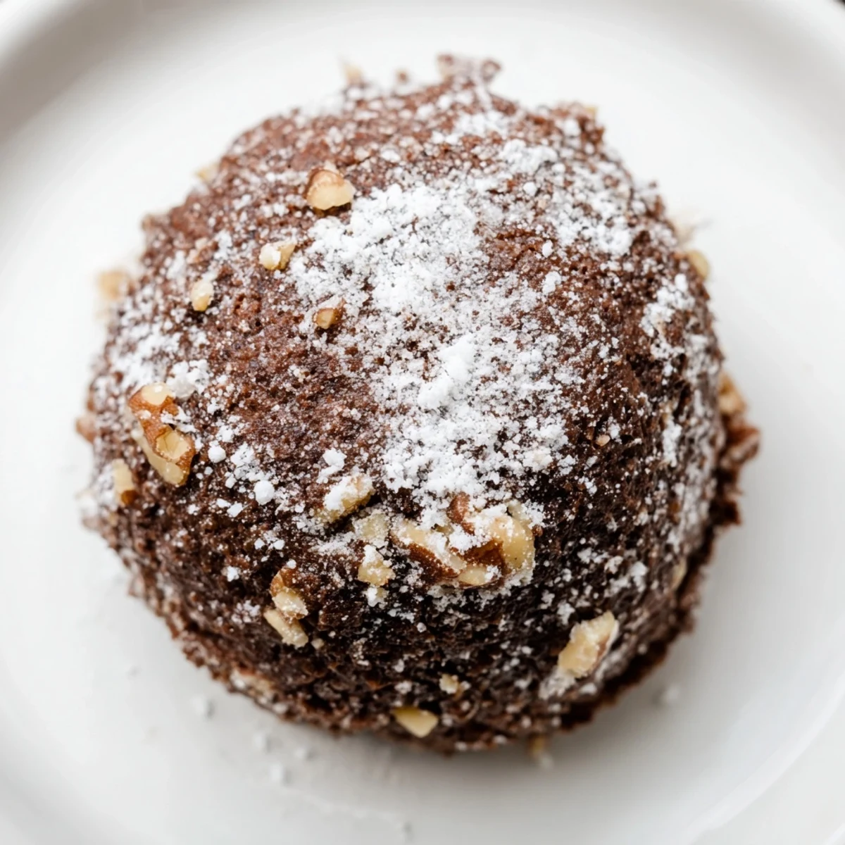 Sweet, fudgy Mud Balls with a light dusting of powdered sugar, perfect for dessert tonight.