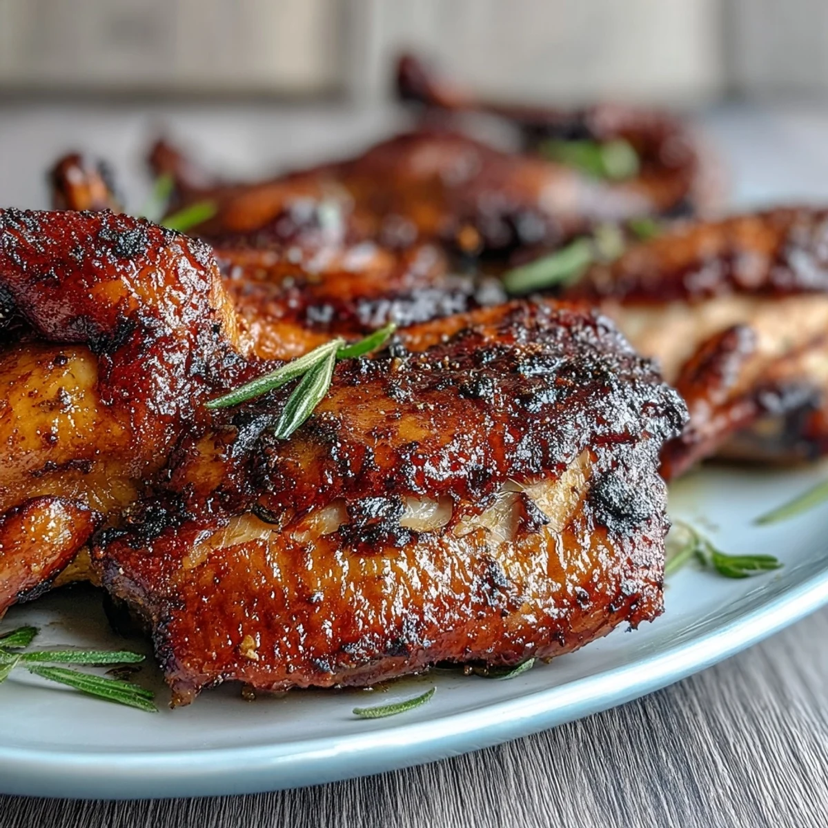 A plated Five-Spice Roast Ducks on jasmine rice with crispy golden skin and fresh scallions.