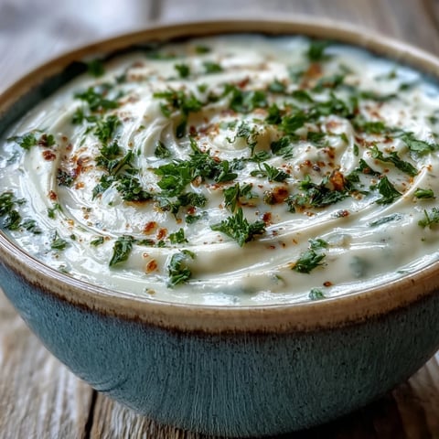 A bowl of creamy vegetable soup, garnished with fresh parsley and served alongside crusty bread for a comforting, hearty meal.  
