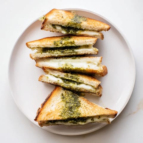 Sourdough Pesto Grilled Cheese
