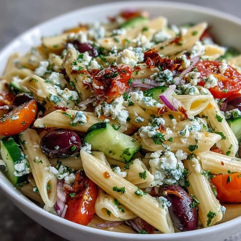Greek Pasta Salad Olives Feta