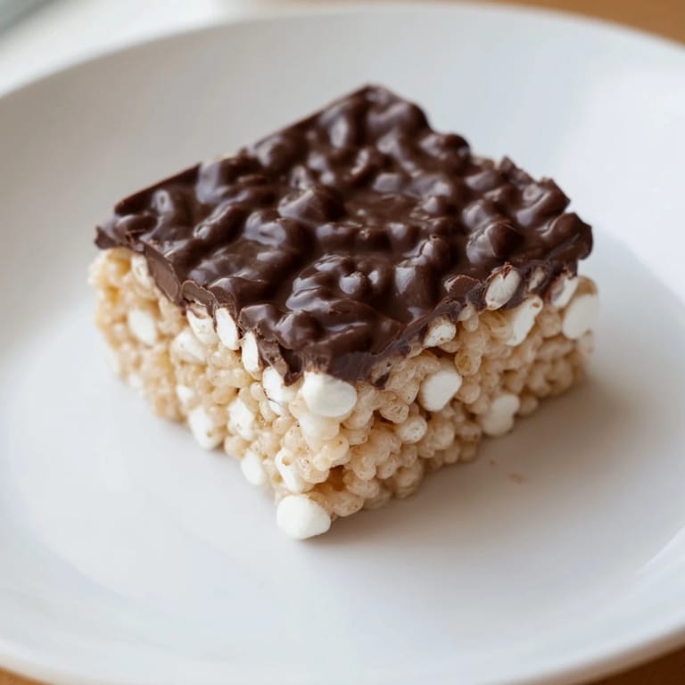 An overhead view displays a pan filled with homemade Rice Krispie Treats, a crispy dessert favorite.