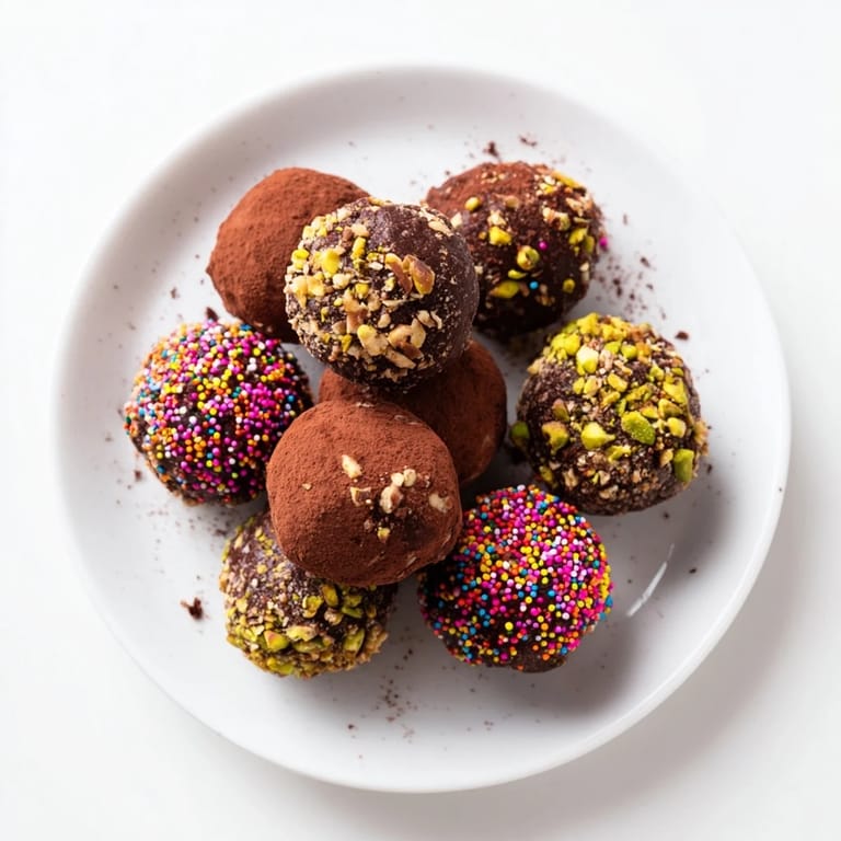 Image of velvety chocolate truffles dusted with cocoa, ready to enjoy as a dessert.