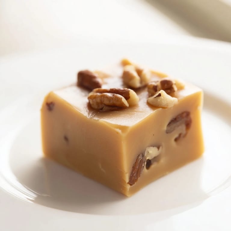 Homemade penuche fudge, smooth and caramel-colored, perfect for sharing with friends and family.