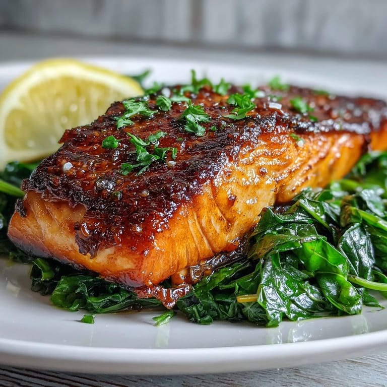 Sizzling air fryer salmon with golden, crackling skin served alongside a warm heap of garlicky Swiss chard for a healthy weeknight dinner.