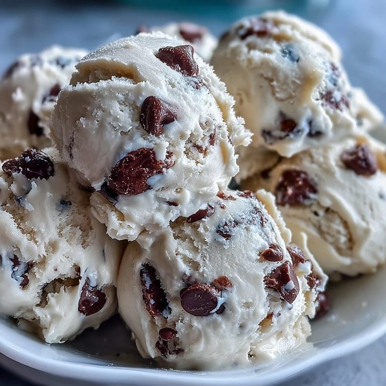 Cold Greek Yogurt Cookie Dough served from the fridge, topped with a drizzle of honey.