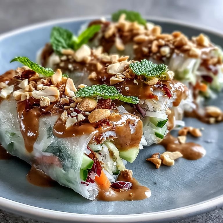 Crispy rice paper shards, crunchy veggies, and tender protein tossed in creamy peanut dressing in a fresh bowl.  