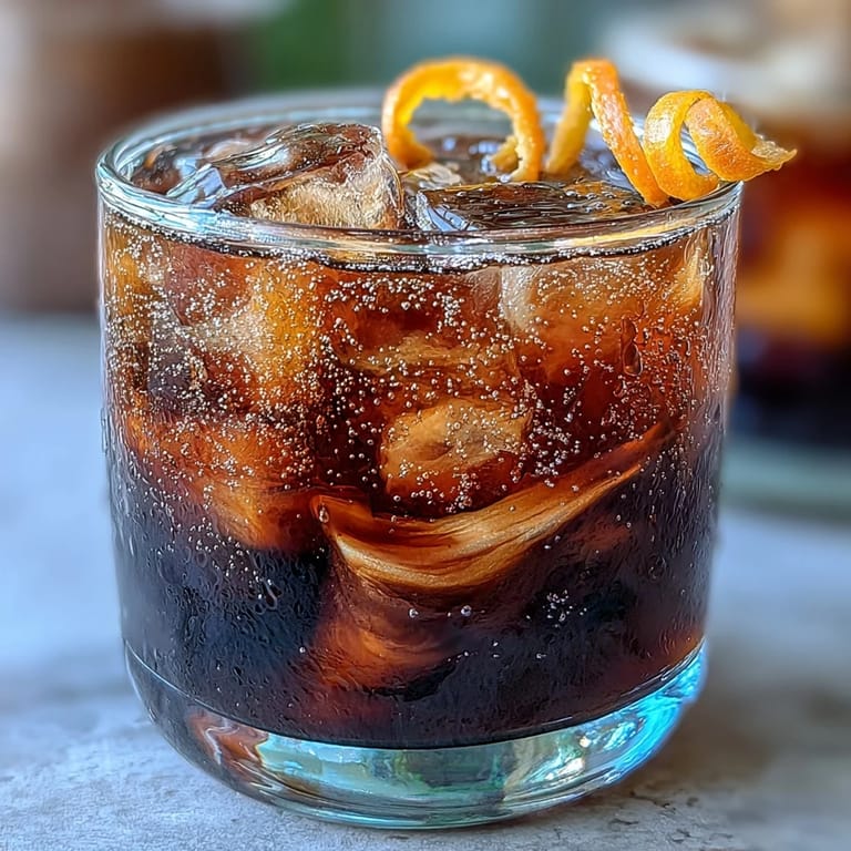 Refreshing cold brew coffee tonic with sparkling tonic and citrus aroma.