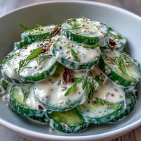 Crisp TikTok Cucumber Salad with Everything Bagel Dressing, a refreshing creamy dill mix.