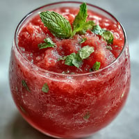 Watermelon Mint Frosé: a vibrant, frozen mocktail bursting with fruity, minty freshness.